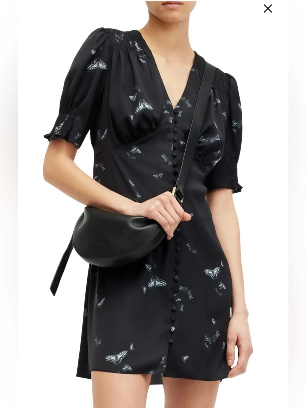 AllSaints | Butterfly Print Satin Mini Dress | US 12 - Picture 1 of 8